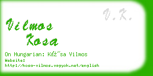 vilmos kosa business card